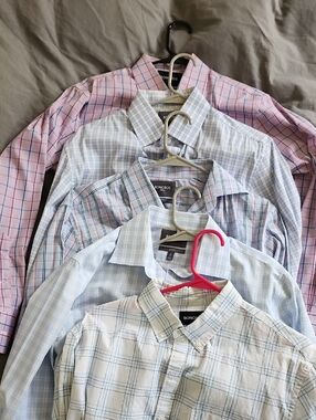 Bonobos Men’s Mixed Plaid Button-Down Shirt Lot — Light Blue & Pink Options